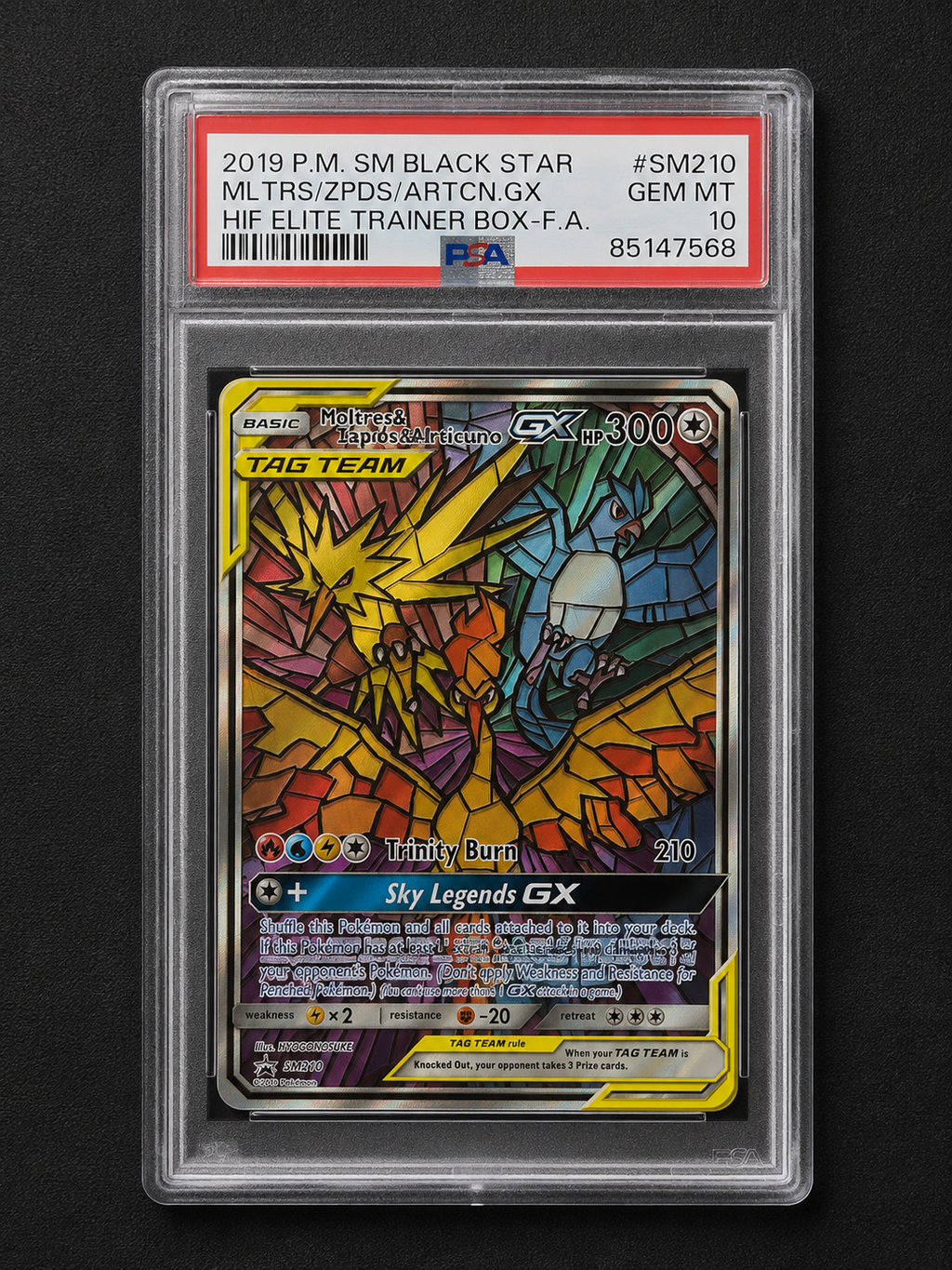 2019 Pokémon Moltres, Zapdos & Articuno GX SM210 Hidden Fates Promo PSA 10 GEM MINT