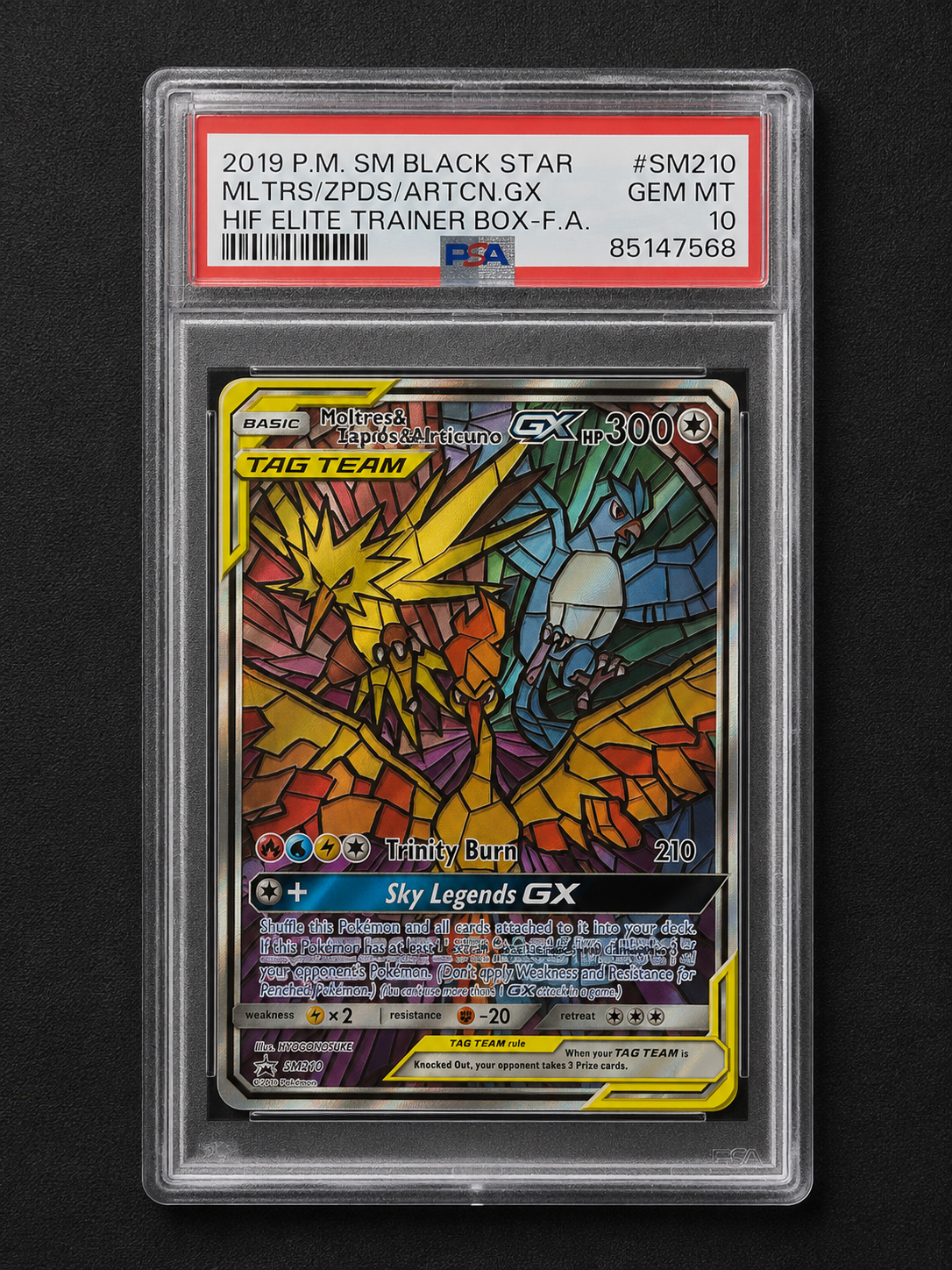 2019 Pokémon Moltres, Zapdos & Articuno GX SM210 Hidden Fates Promo PSA 10 GEM MINT